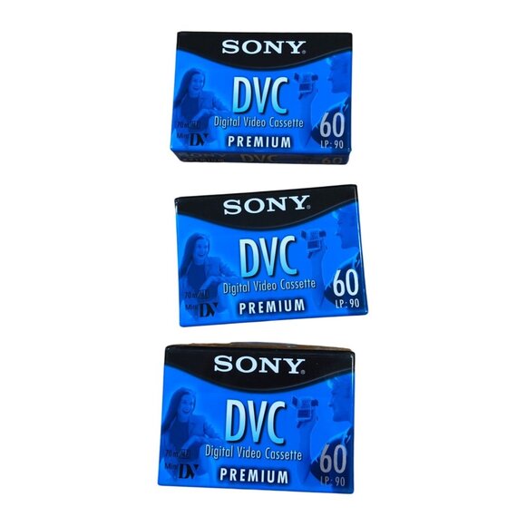 Sony DVC Digital Video Cassette Premium 60 LP:90 Lot of 3 DVM60PRL Mini - Picture 1 of 6